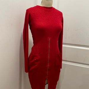 Red Come Home Dress- Red